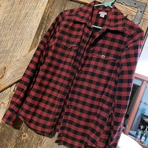 Red plaid Carhartt button up shirt/shacket